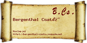 Bergenthal Csató névjegykártya